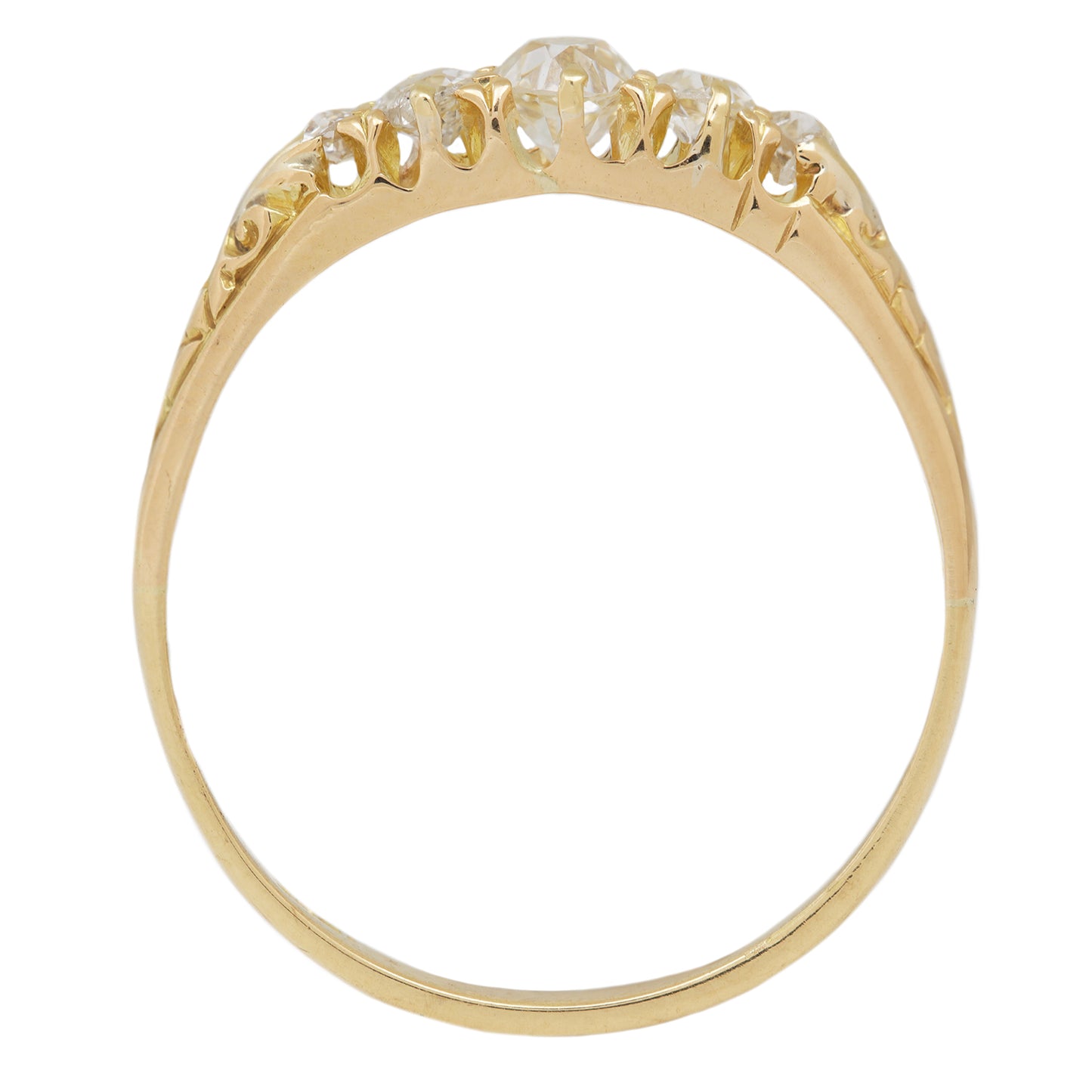 Victorian Sparkle Half Hoop Ring