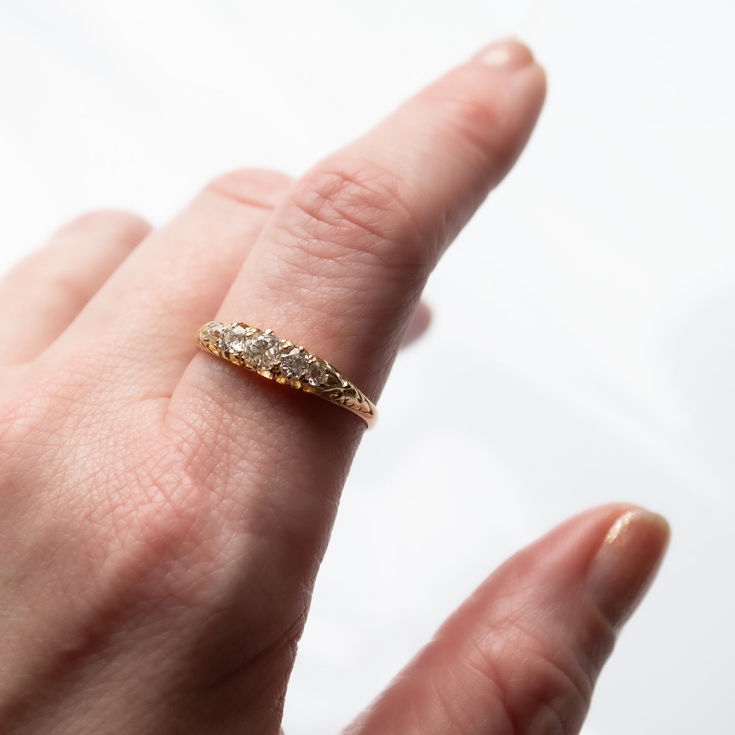 Victorian Sparkle Half Hoop Ring