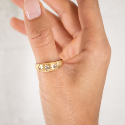 Antique Triple Diamond Star Ring