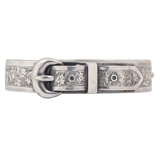 Antique Silver Belt Buckle Bangle