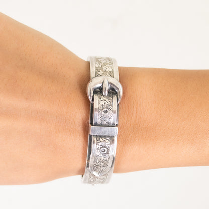 Antique Silver Belt Buckle Bangle