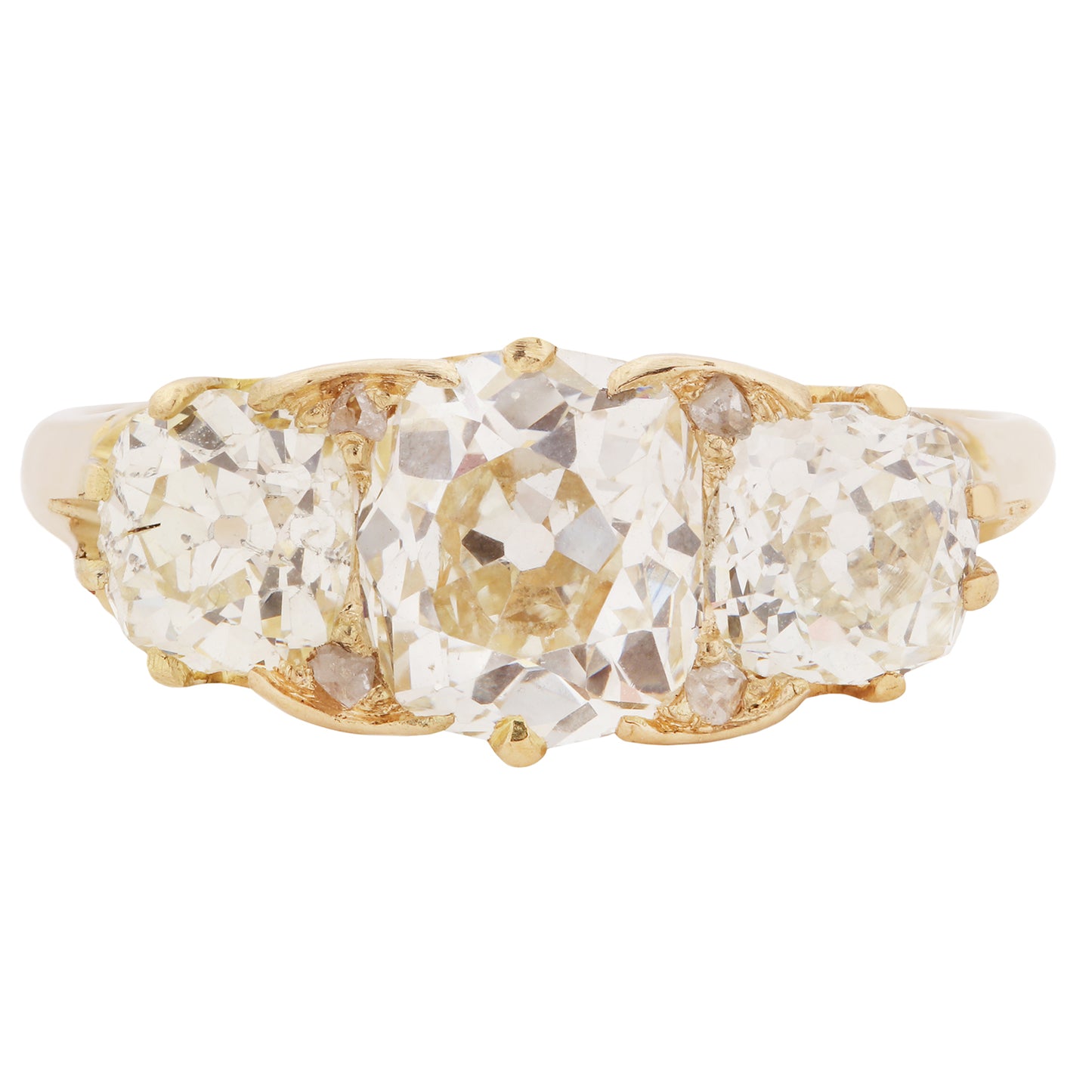 Victorian Crown Diamond Half Hoop Ring