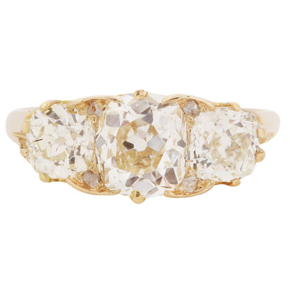 Victorian Crown Diamond Half Hoop Ring