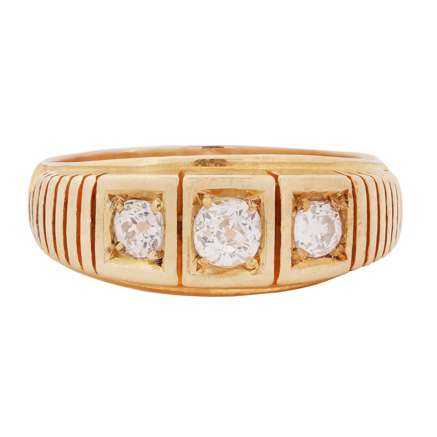Linear Diamond Antique Ring