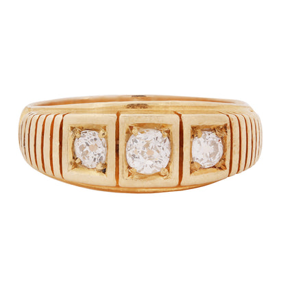 Linear Diamond Antique Ring