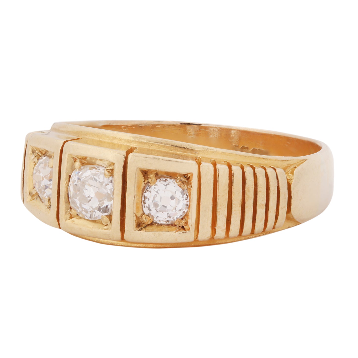 Linear Diamond Antique Ring