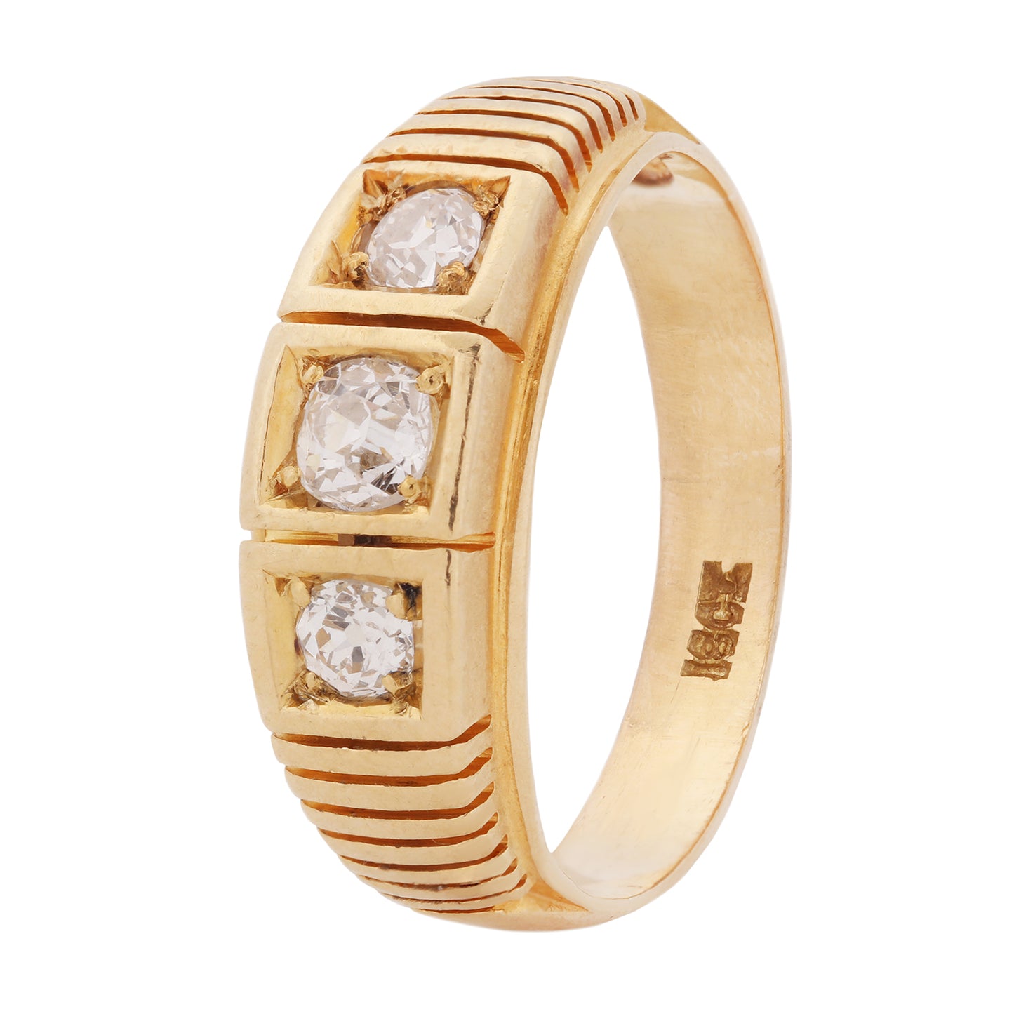Linear Diamond Antique Ring