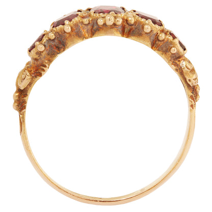 Victorian Five Garnet Ring