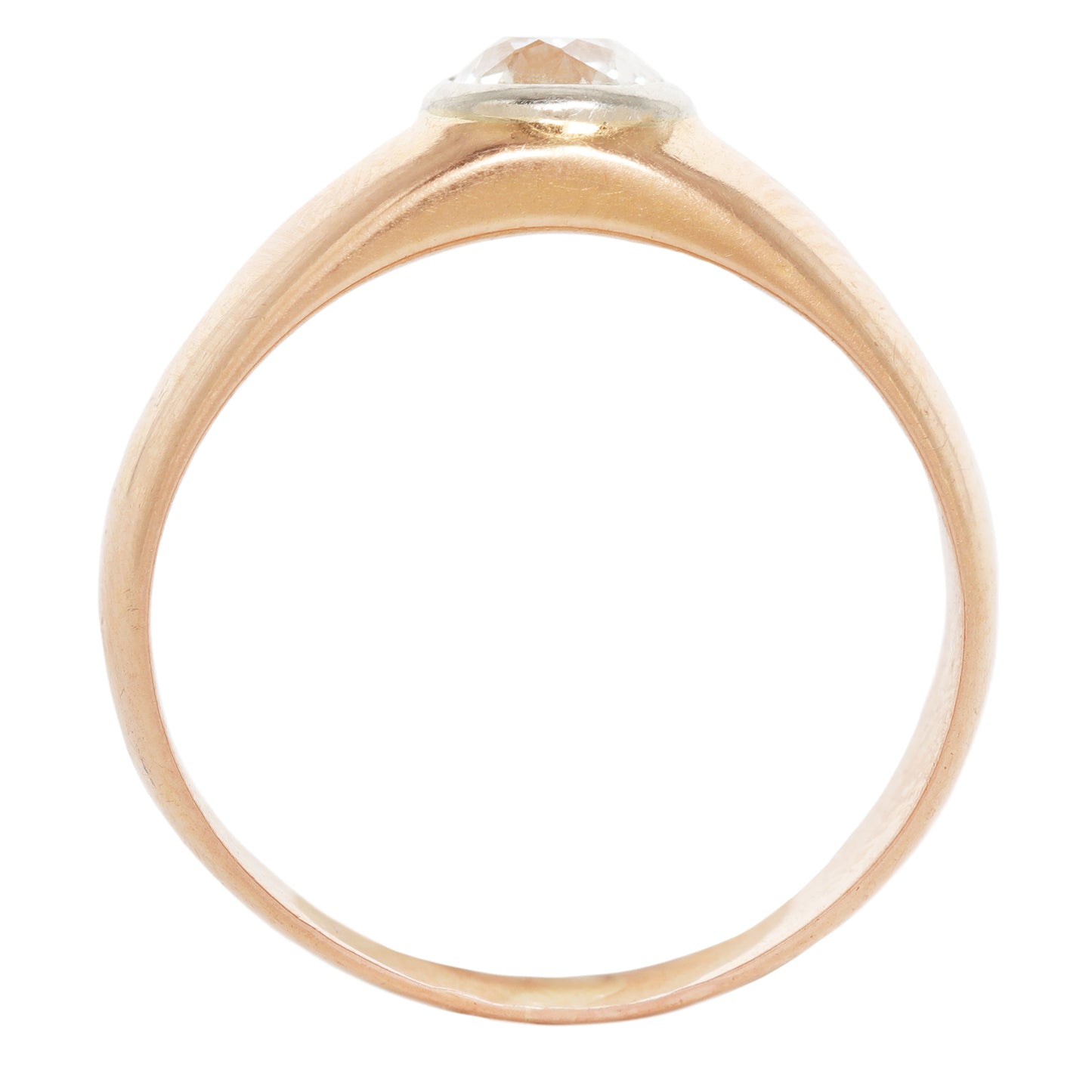Diamond Temple Solitaire Ring