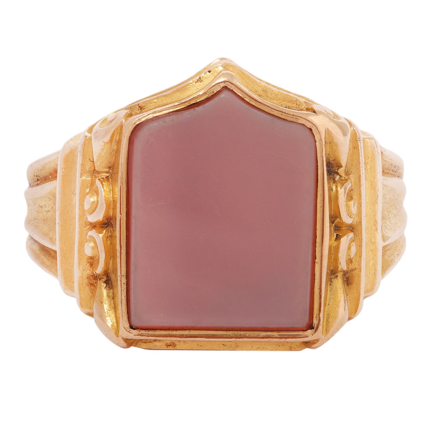 Agate Shield Signet Ring
