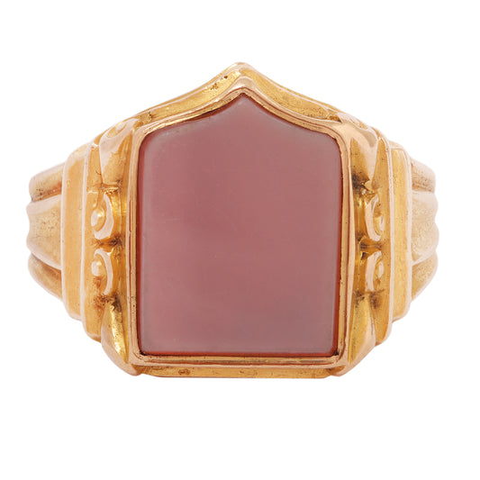 Agate Shield Signet Ring