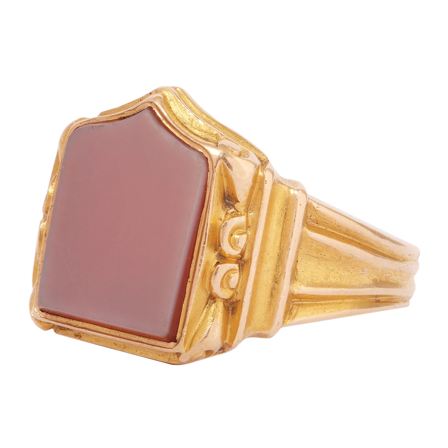 Agate Shield Signet Ring