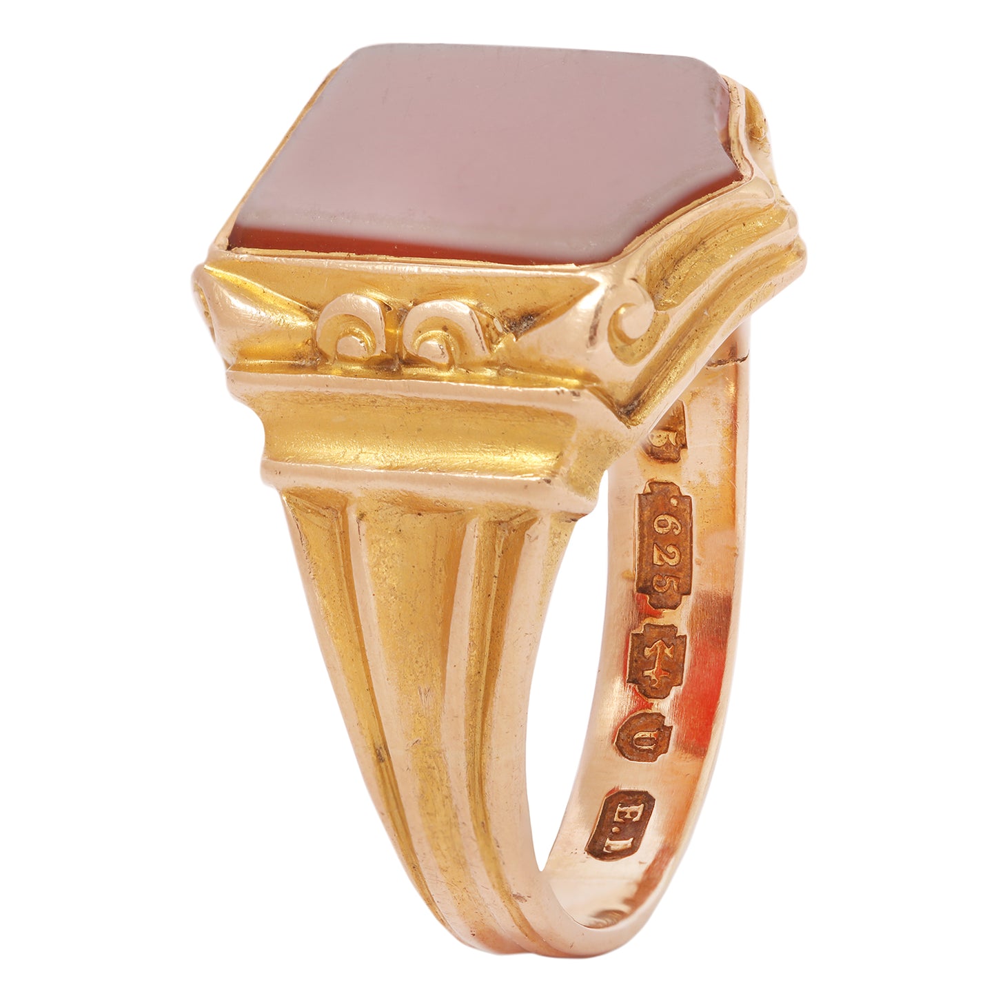 Agate Shield Signet Ring