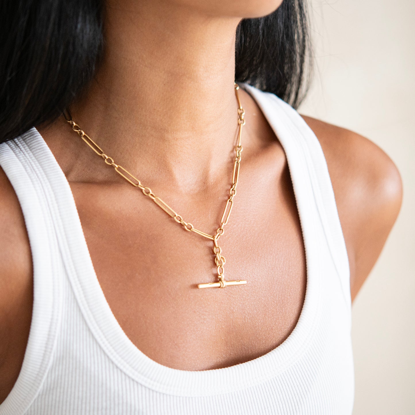 Golden Paperclip Albert Chain