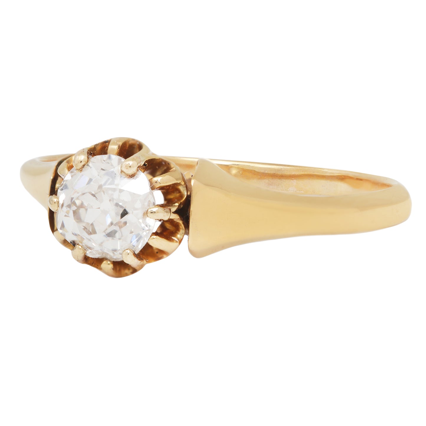 Victorian Tulip Solitaire Ring