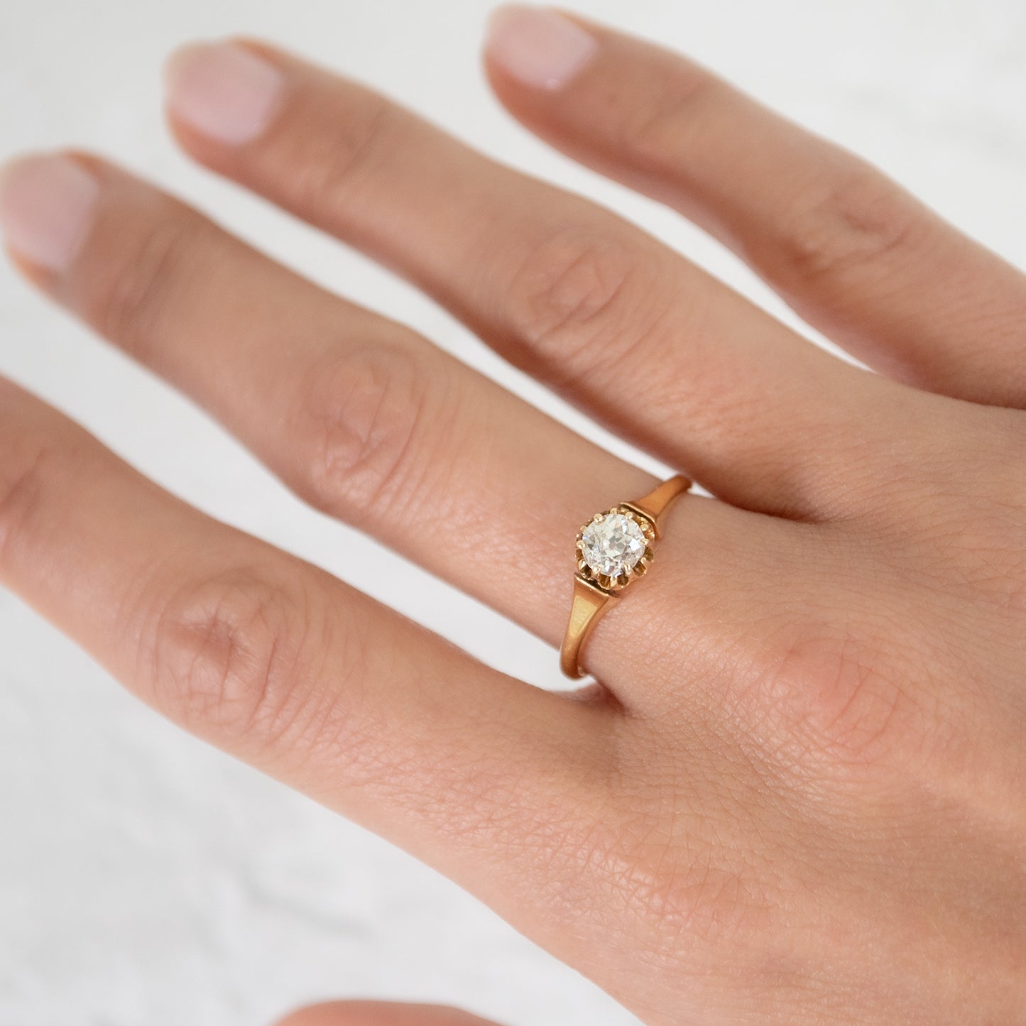 Victorian Tulip Solitaire Ring