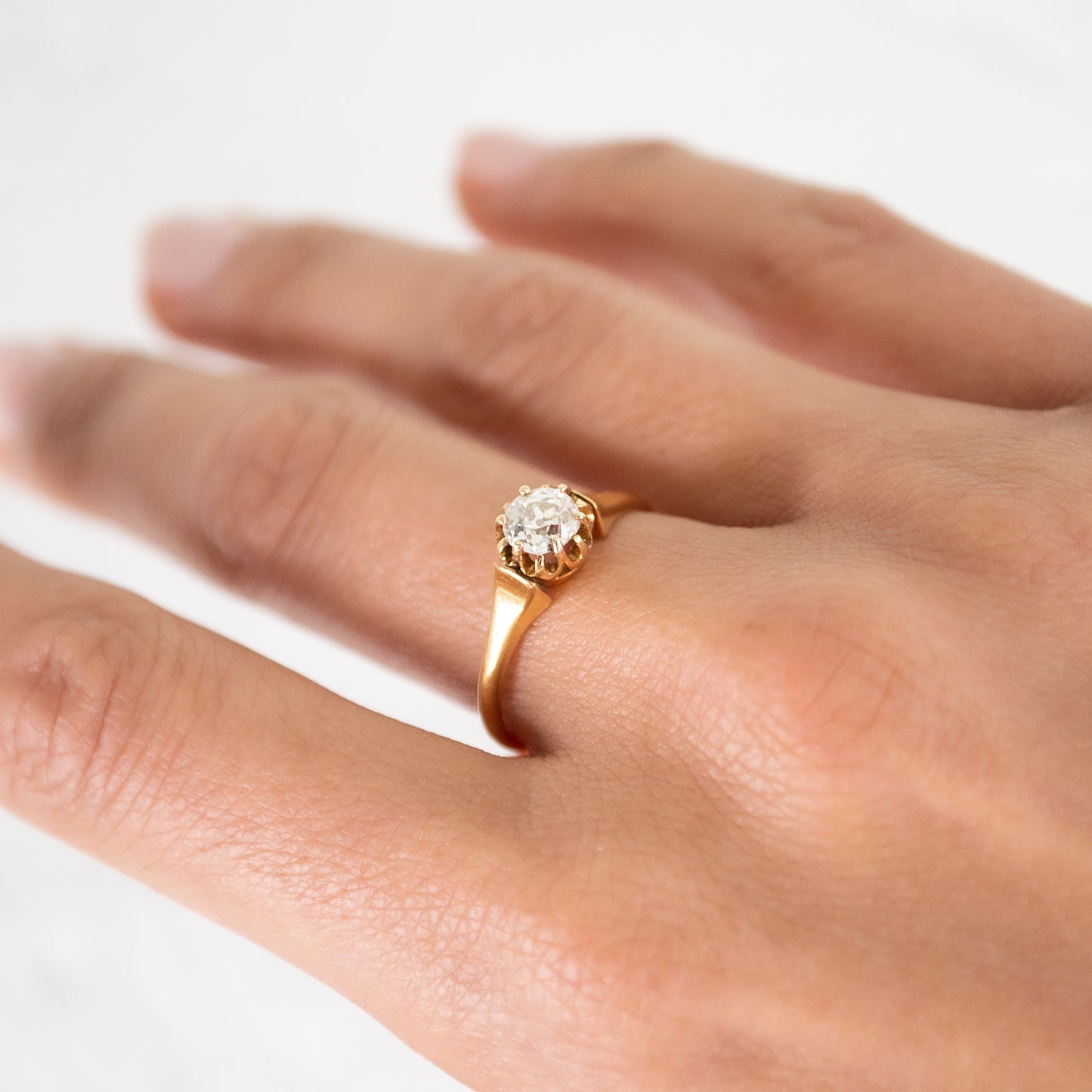 Victorian Tulip Solitaire Ring