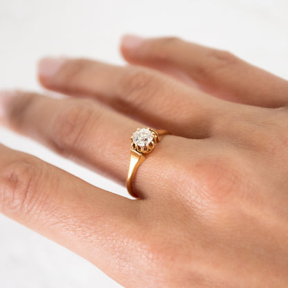 Victorian Tulip Solitaire Ring