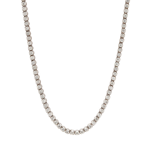 Vintage diamond tennis necklace on a white background