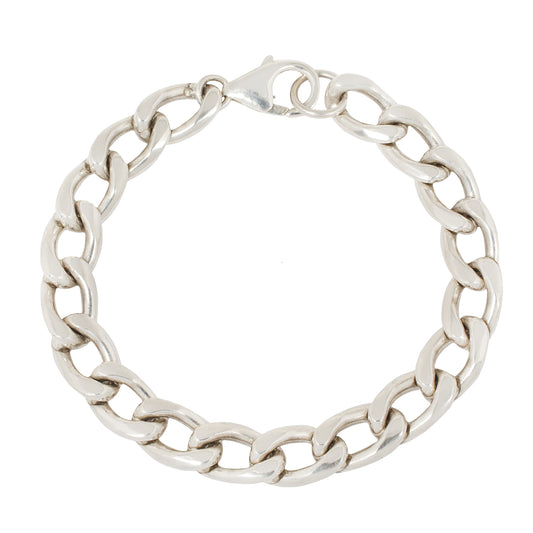 Silver Extra Large Curb Chain Bracelet