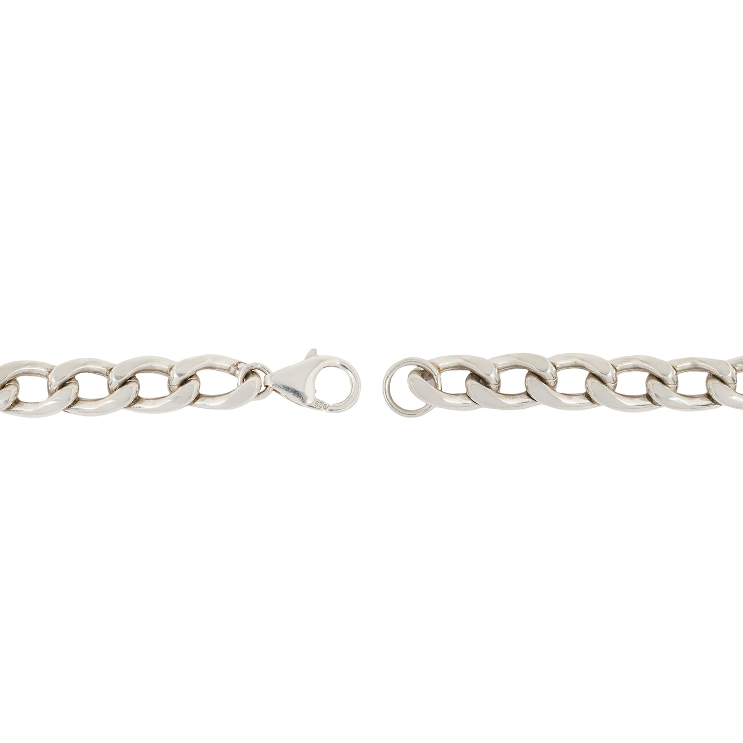 Silver Extra Large Curb Chain Bracelet