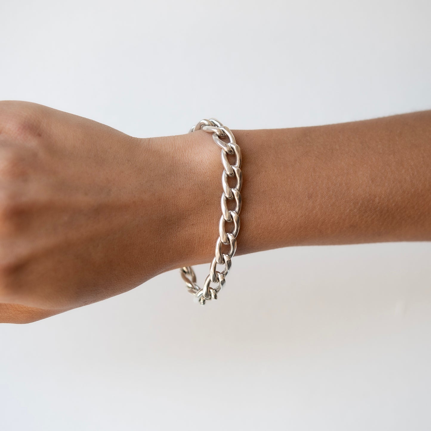 Silver Extra Large Curb Chain Bracelet
