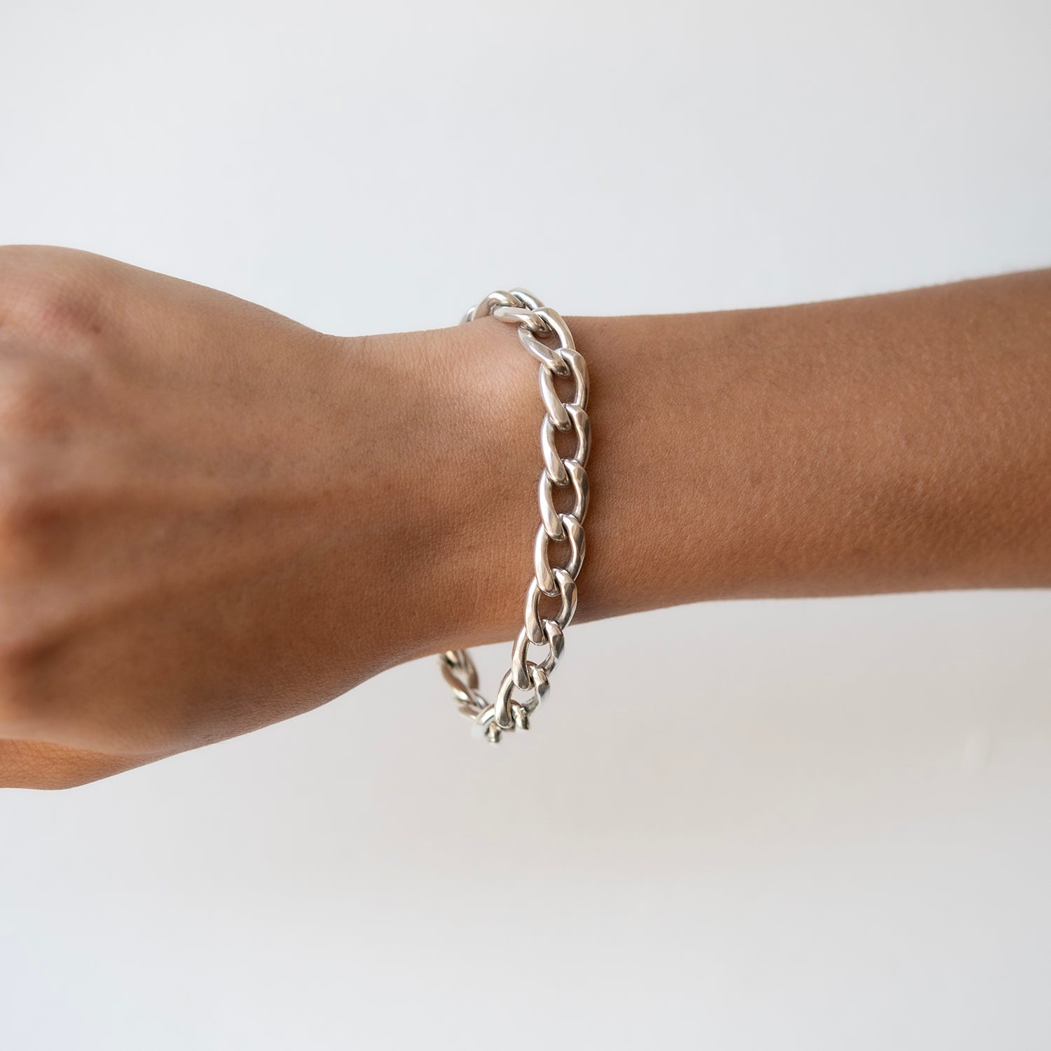 Silver Extra Large Curb Chain Bracelet