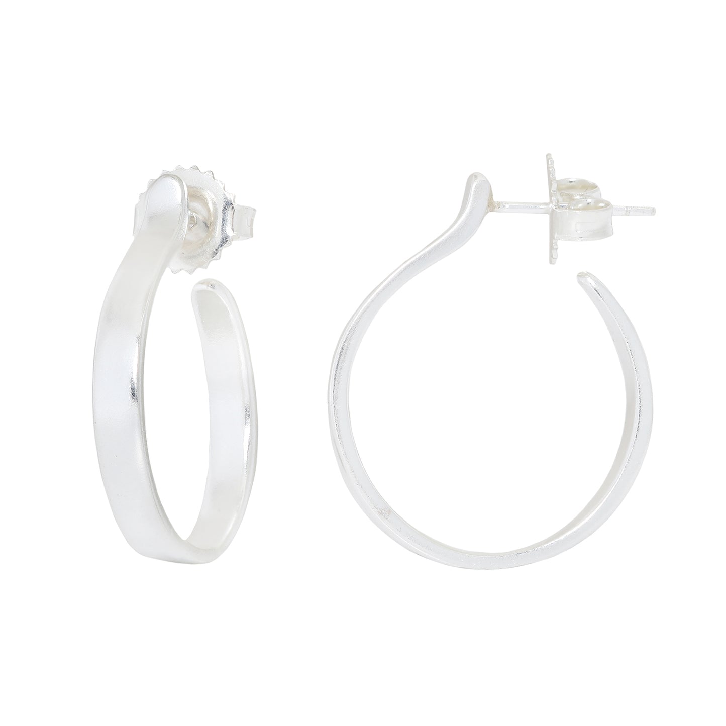 Small Plain Silver Hoops