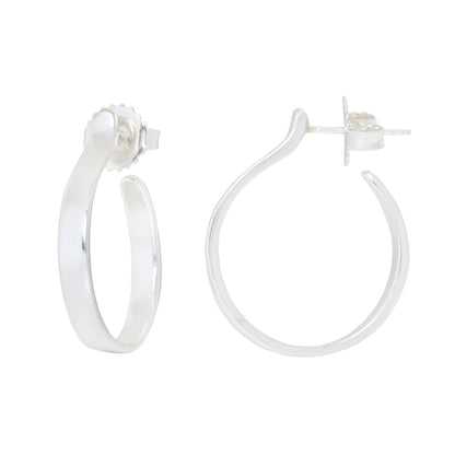 Small Plain Silver Hoops