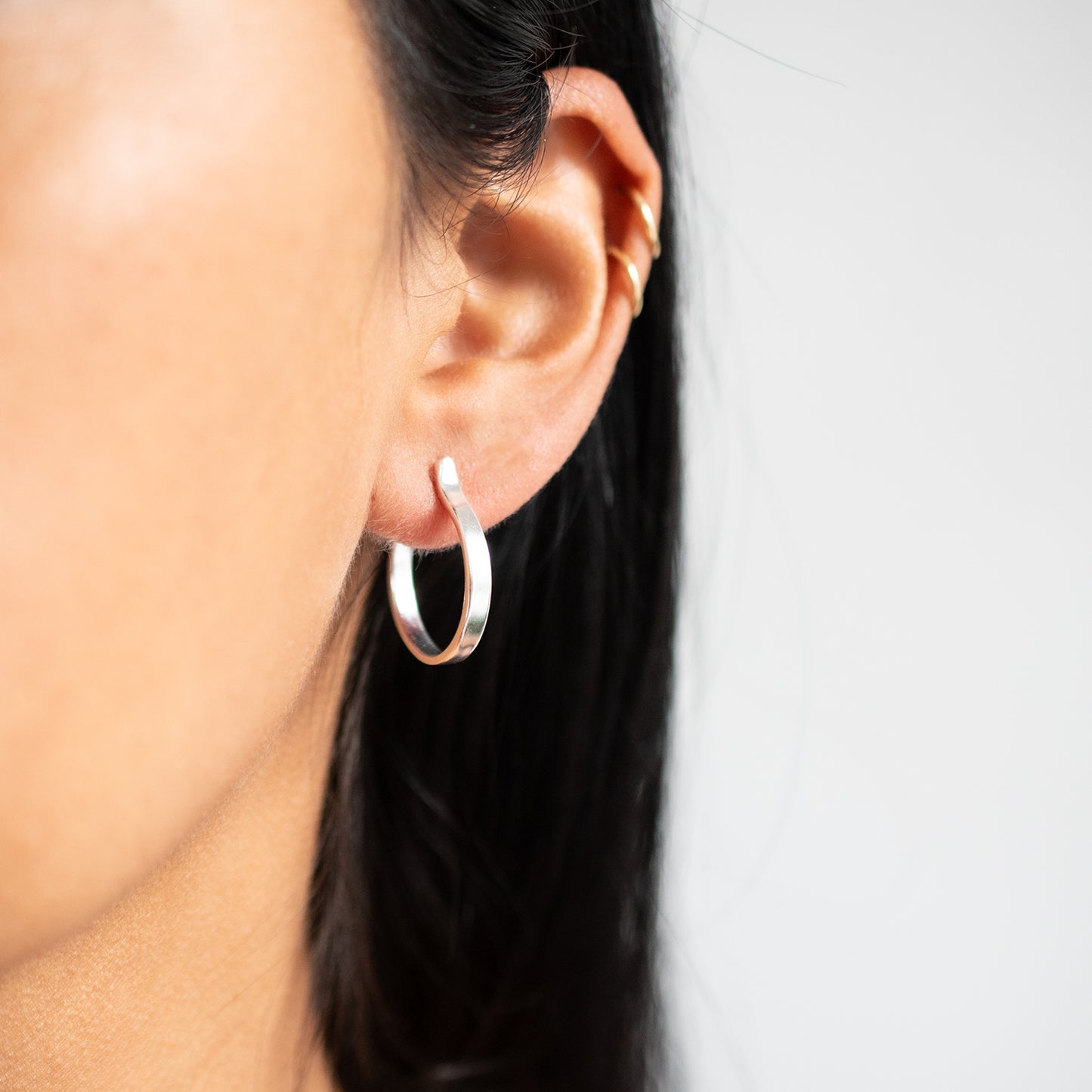 Small Plain Silver Hoops