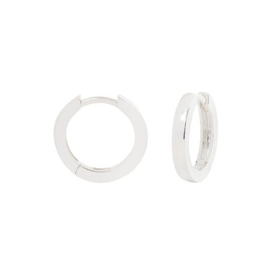 Large Silver Huggie Hoops