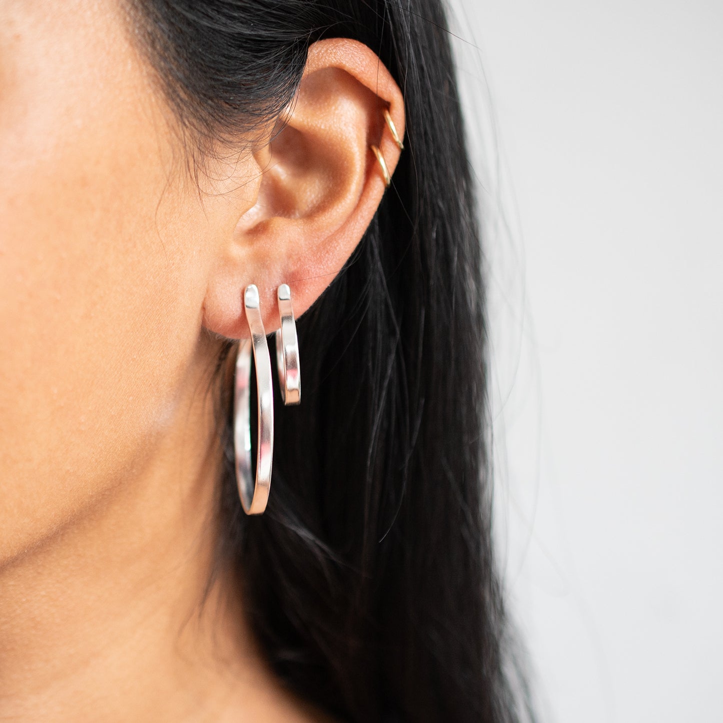 Small Plain Silver Hoops