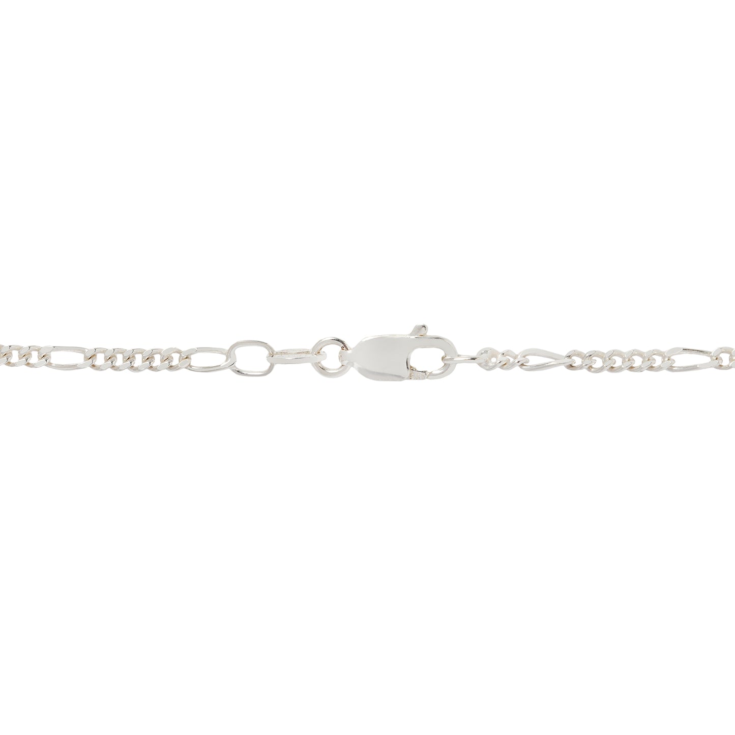 Thin Diamond-Cut Silver Figaro Necklace