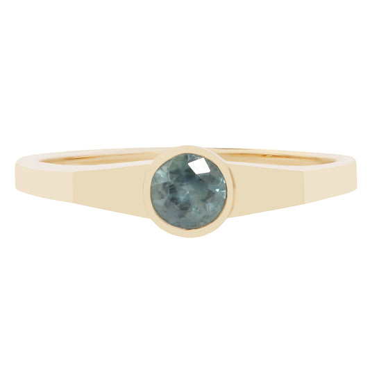 Teal Sapphire Eclipse Ring