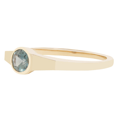 Teal Sapphire Eclipse Ring