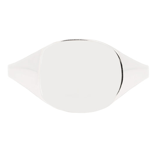 Silver square ring on a white background