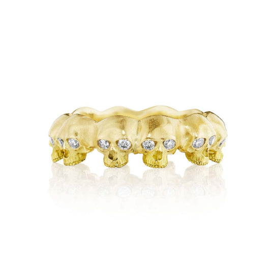 Skull Eternity Band with Diamond Eyes