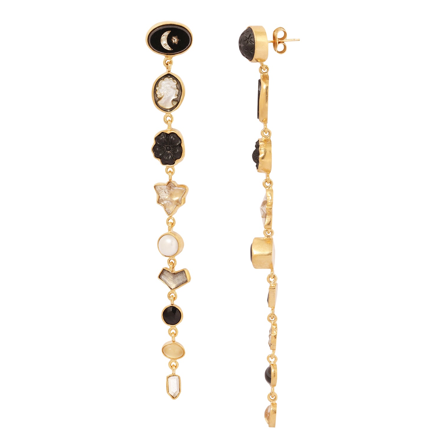 Grainne Morton Nine Charm Multi Drop Earrings – ESQUELETO