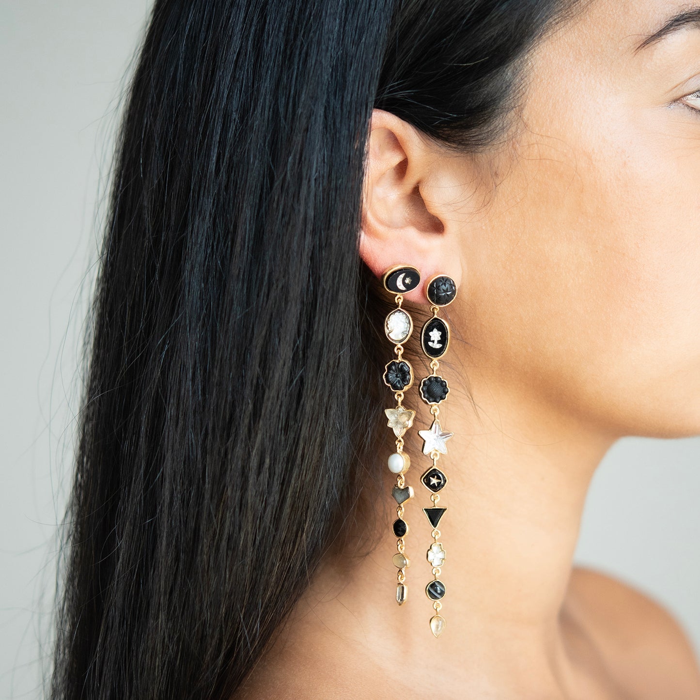 Nine Charm Multi Drop Earrings