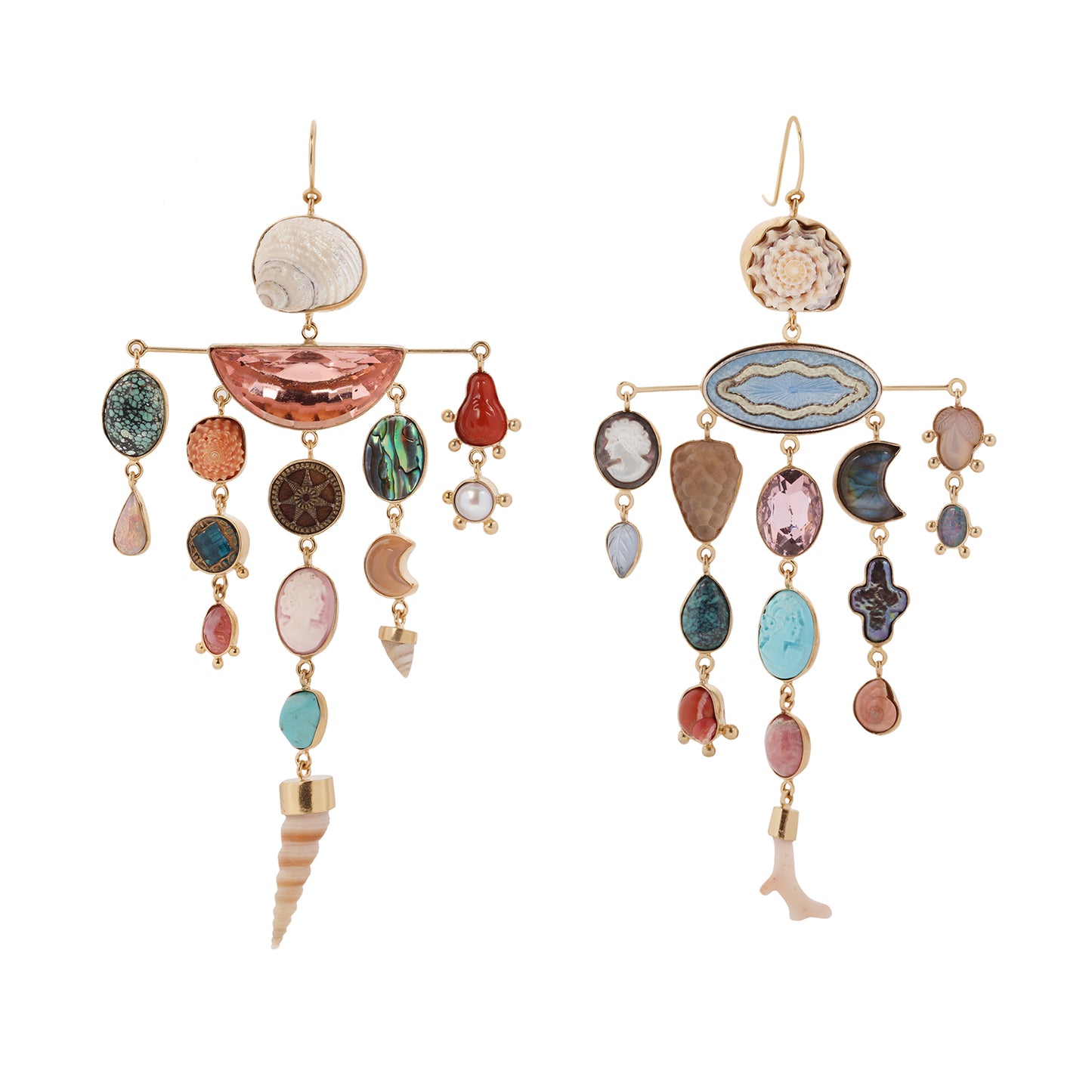 Multi Charm Balance Drop Earrings
