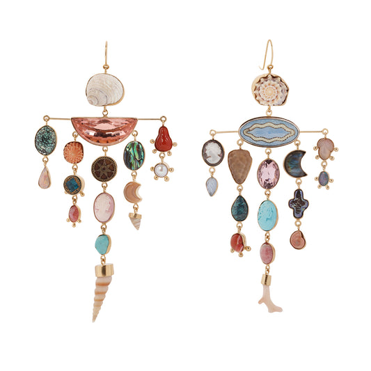 Multi Charm Balance Drop Earrings