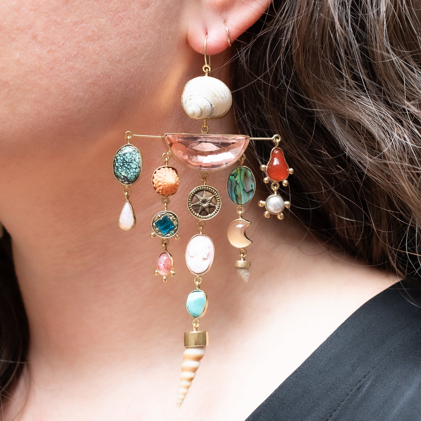 Multi Charm Balance Drop Earrings
