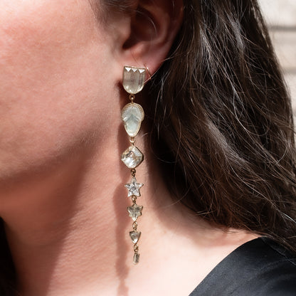 Star Seven Charm Drop Earrings
