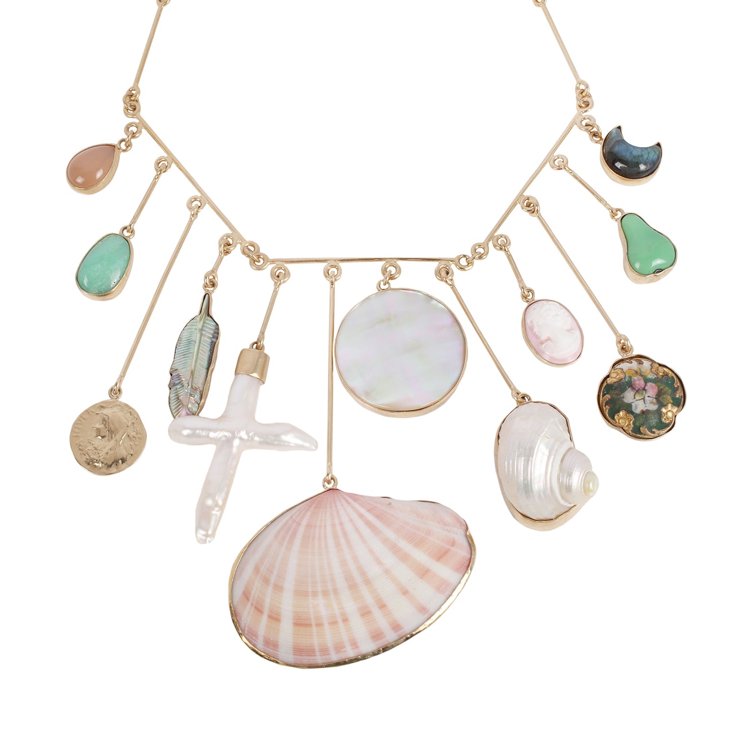 Wire Charm Drop Necklace #3