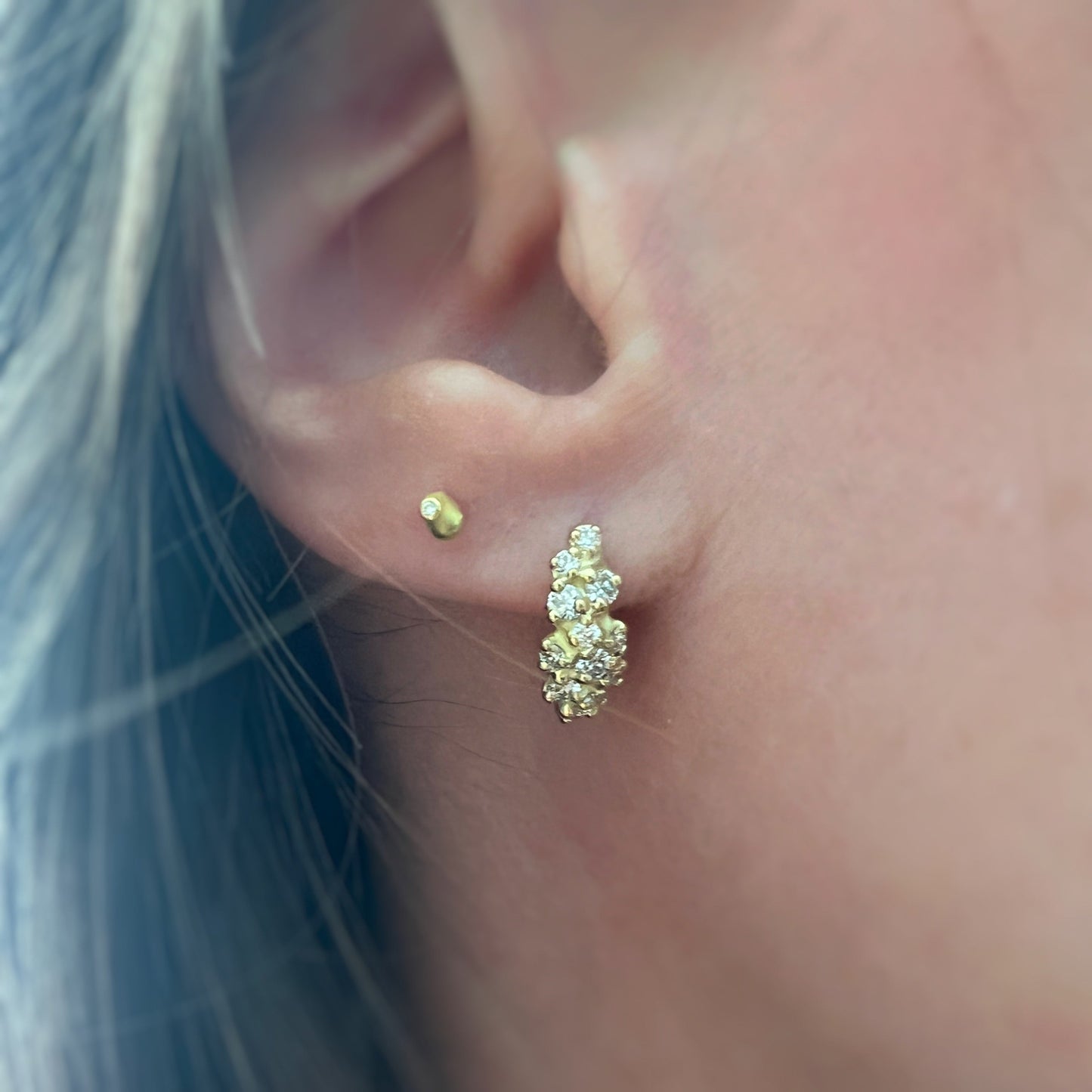 White Diamond Tideworn Demi Hoops