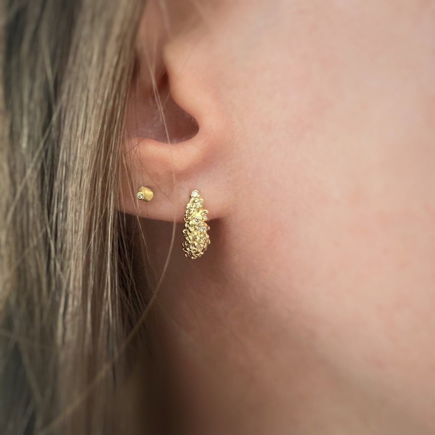 Champagne Diamond Tideworn Demi Hoops