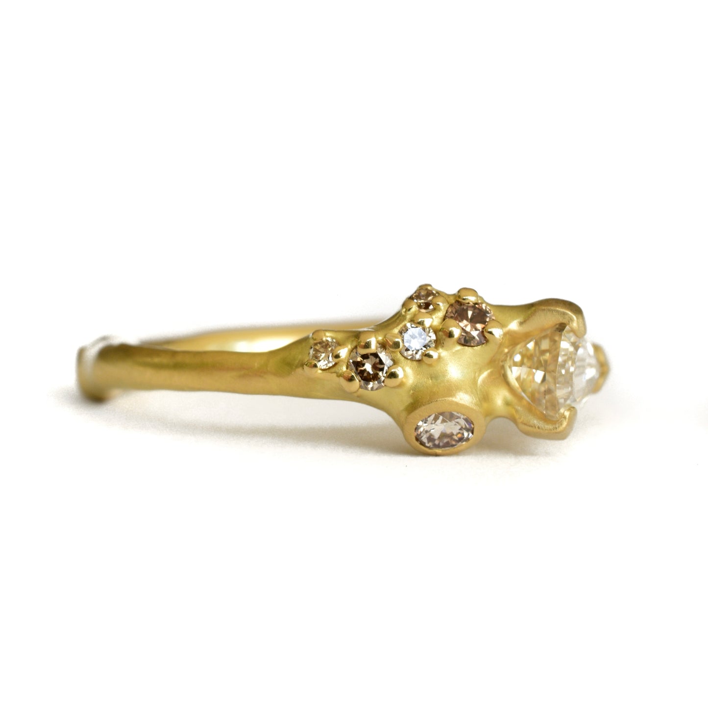 Geo Pear Diamond Cluster Ring