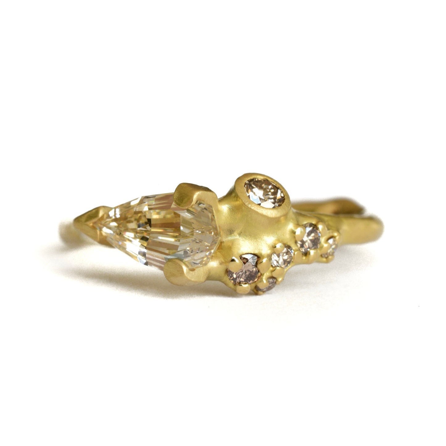 Geo Pear Diamond Cluster Ring