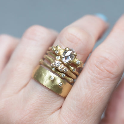 Oval White Diamond Cluster Ring