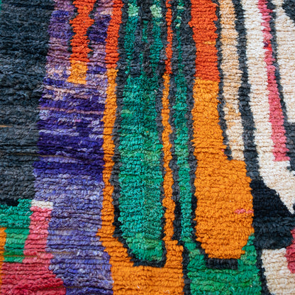 Abstract Jewel Tone Moroccan Rug
